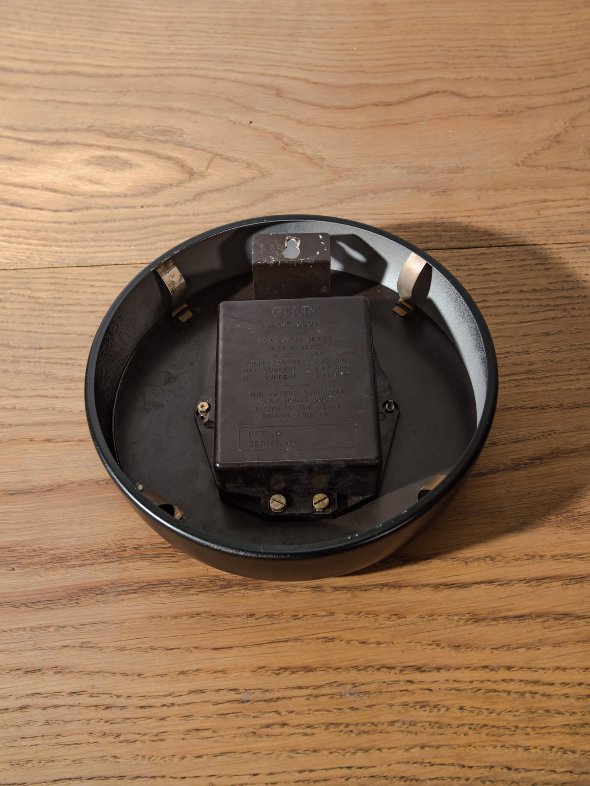 Gent of Leicester Slave Clock | Satin Black, Original 30-Second Movement, 24-Hour Dial Face