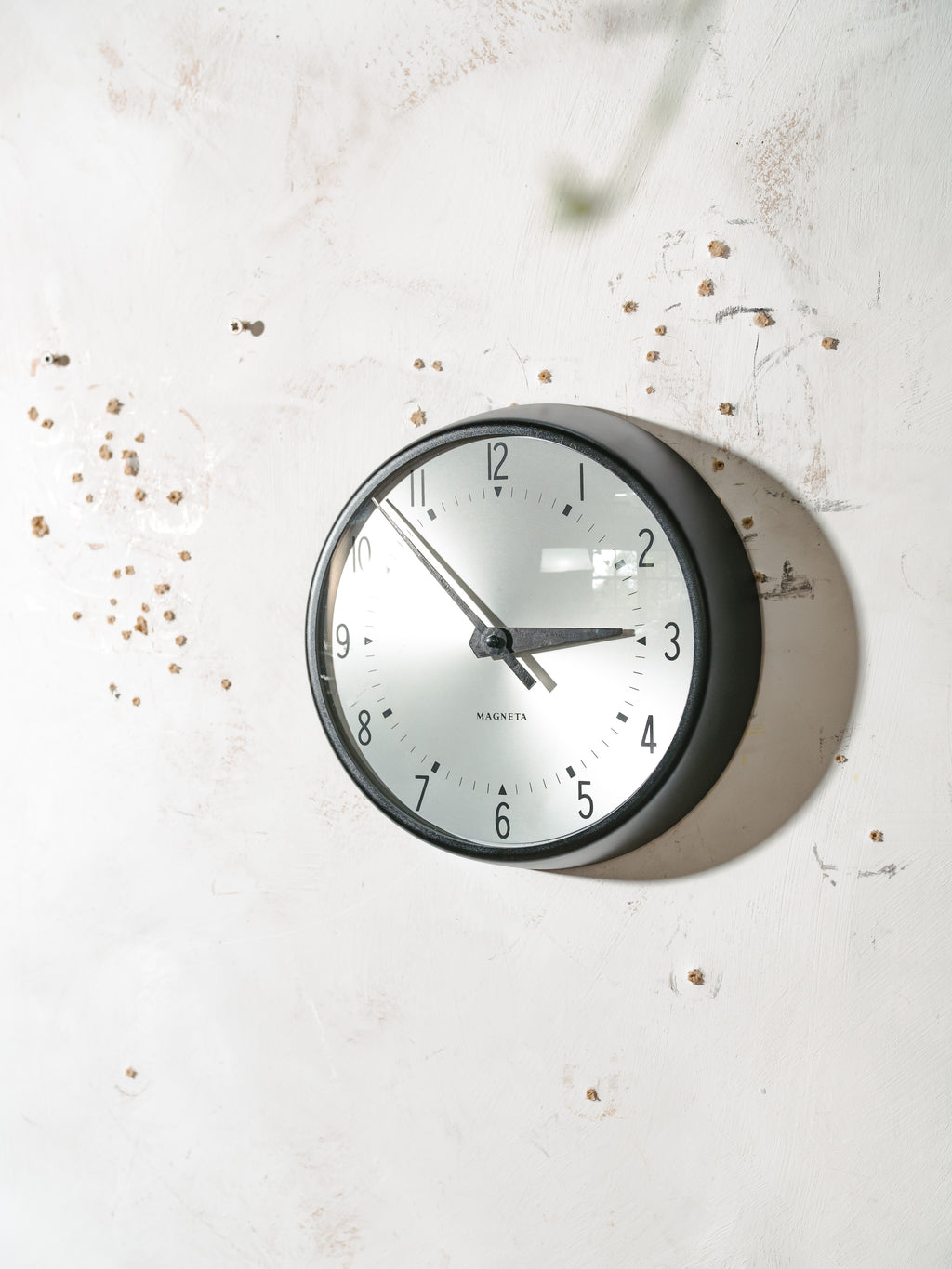 Magneta Slave Clock | Mid-Century British GPO Clock, Satin Black, Quartz Movement