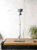 Rademacher Task Lamp | 1930s German Wall or Desk Work Lamp, Blue-Grey Enamel shade
