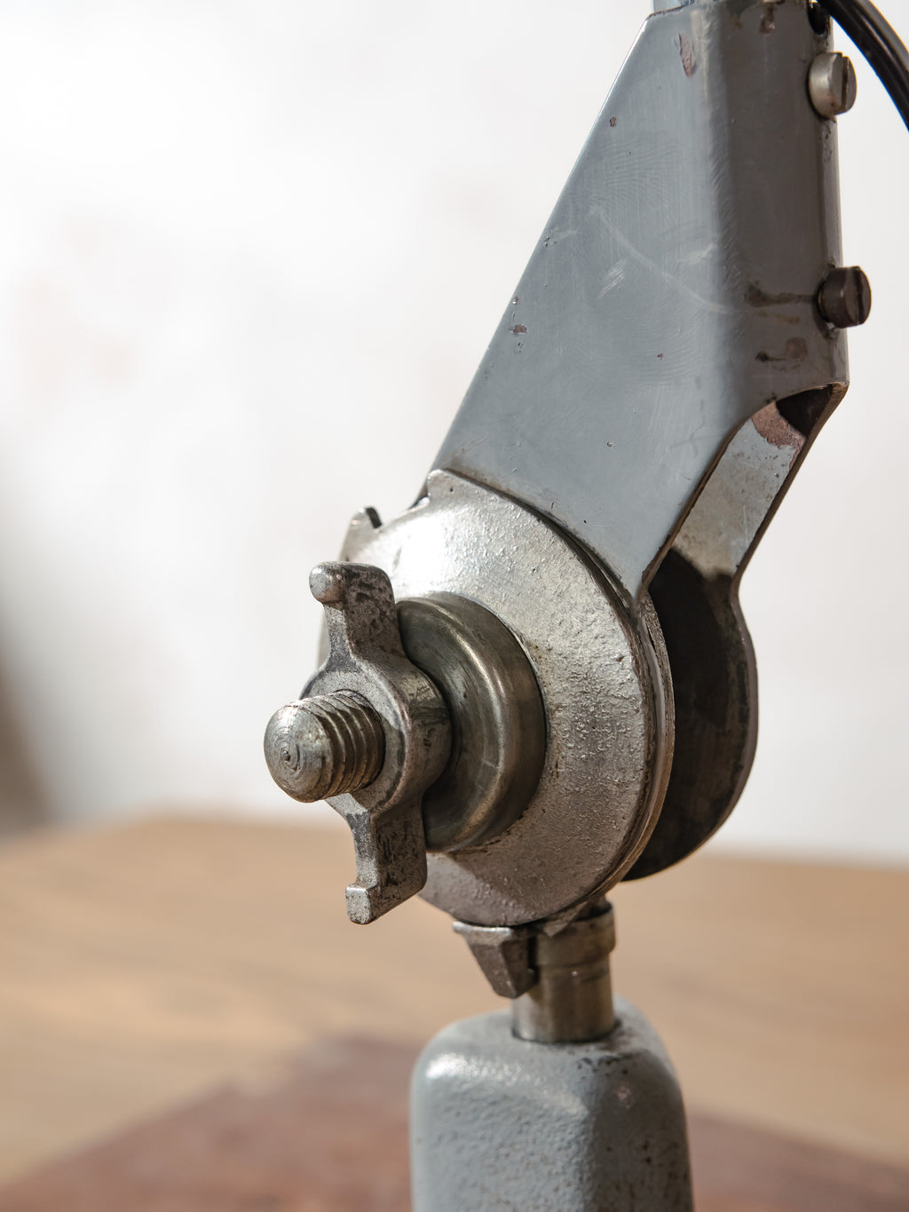 Rademacher Task Lamp | 1930s German Wall or Desk Work Lamp, Blue-Grey Enamel shade