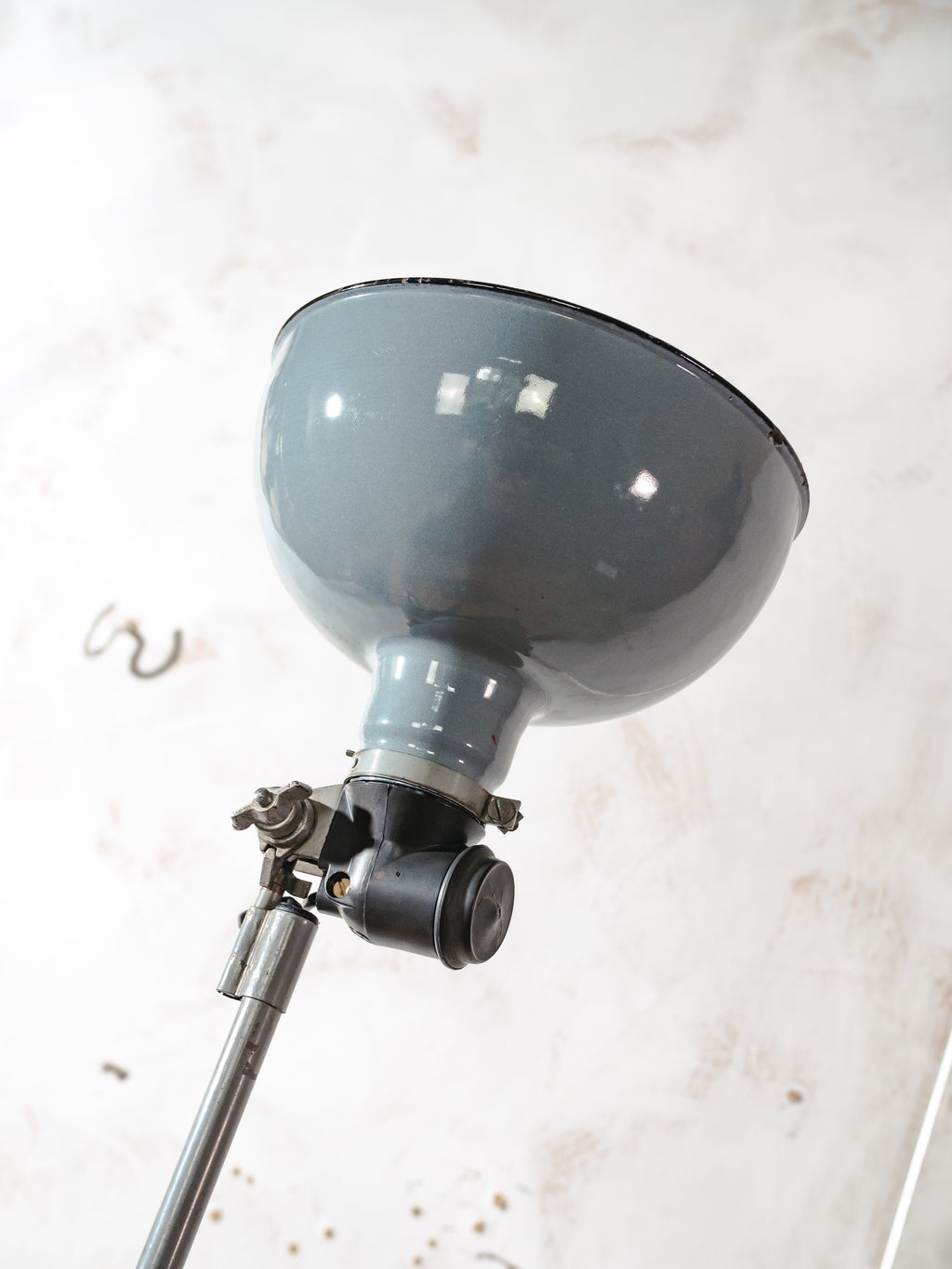 Rademacher Task Lamp | 1930s German Wall or Desk Work Lamp, Blue-Grey Enamel shade
