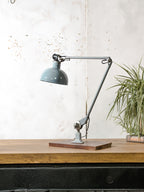 Rademacher Task Lamp | 1930s German Wall or Desk Work Lamp, Blue-Grey Enamel shade