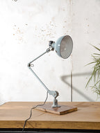Rademacher Task Lamp | 1930s German Wall or Desk Work Lamp, Blue-Grey Enamel shade