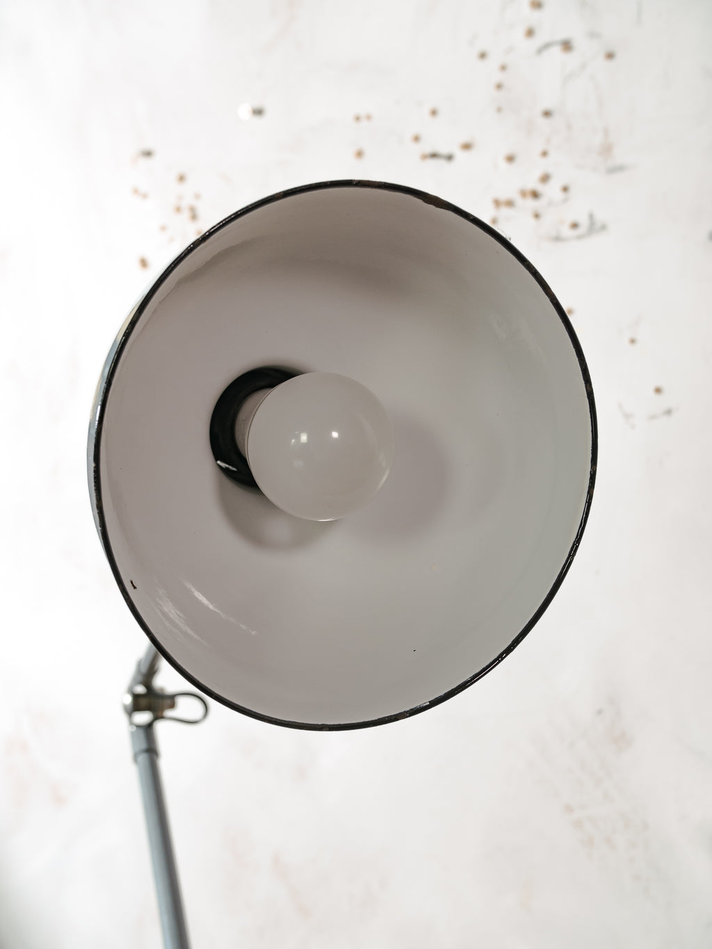 Rademacher Task Lamp | 1930s German Wall or Desk Work Lamp, Blue-Grey Enamel shade