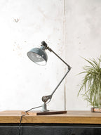 Rademacher Task Lamp | 1930s German Wall or Desk Work Lamp, Blue-Grey Enamel shade