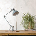 Rademacher Task Lamp | 1930s German Wall or Desk Work Lamp, Blue-Grey Enamel shade