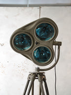 Heraeus Hanaulux London Surgical Lamp Floor Light | Upcycled 1990s Operating Room Lamp on Bundeswehr Tripod