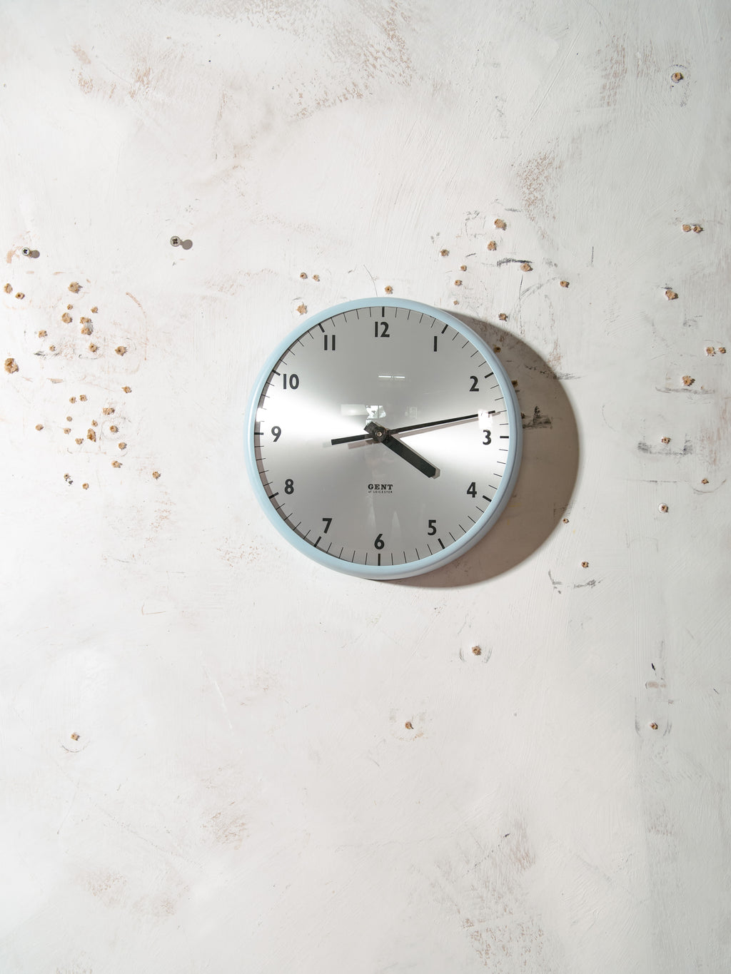 Gent of Leicester Slave Clock | 1960s Baby Blue Factory Clock, Quartz Movement