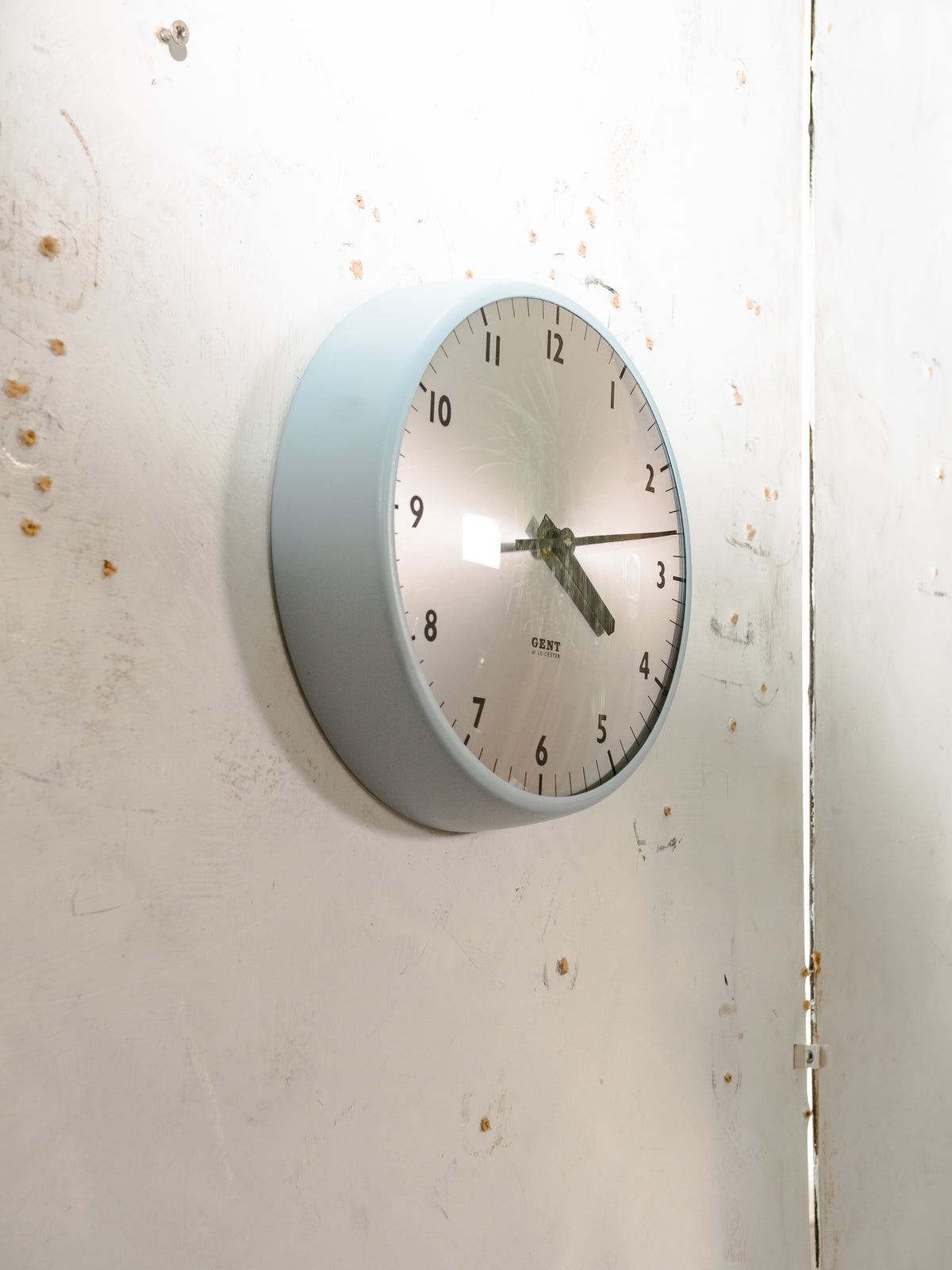 Gent of Leicester Slave Clock | 1960s Baby Blue Factory Clock, Quartz Movement