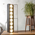 Vintage Siemens Theater Batten Lamp | 8 x E27 Podiumlichtbalk met Metalen Rooster, Zwarte Industriële Voetlicht Lamp, Hang, Zet Rechtop of Leg Plat