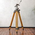 Vintage Grote Berlebach Mulda Houten Studiostatief | Compleet, Volledig Origineel Camerastatief met Pan-Tilt Kop en Tandheugel Middenkolom