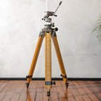 Vintage Grote Berlebach Mulda Houten Studiostatief | Compleet, Volledig Origineel Camerastatief met Pan-Tilt Kop en Tandheugel Middenkolom