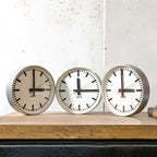 Vintage AEG Industrial Wall Clock in Original Hammered Grey | 28 cm 1960s Factory Clock, Quartz on One Battery, Red Second Hand