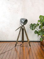 Soviet JP54 "Rocket" Spotlight Floor Lamp | Vintage 1970s USSR Studio Light on Ertel-Werk Tripod