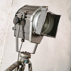 VEB Narva Theatre Spotlight Floor Lamp | East German GDR Stage Light on Ertel-Werk Bundeswehr Tripod