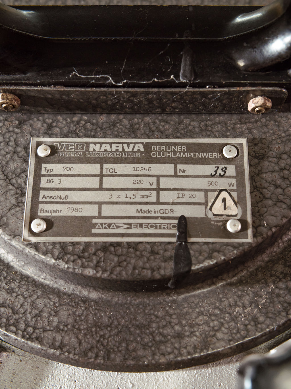 VEB Narva Theatre Spotlight Floor Lamp | East German GDR Stage Light on Ertel-Werk Bundeswehr Tripod