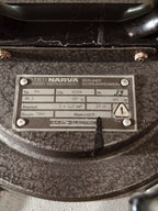 VEB Narva Theatre Spotlight Floor Lamp | East German GDR Stage Light on Ertel-Werk Bundeswehr Tripod
