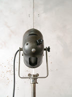 LITA Theatre Spotlight Floor Lamp | 1950s French Fresnel Projector on Rare Original Rolling Tripod