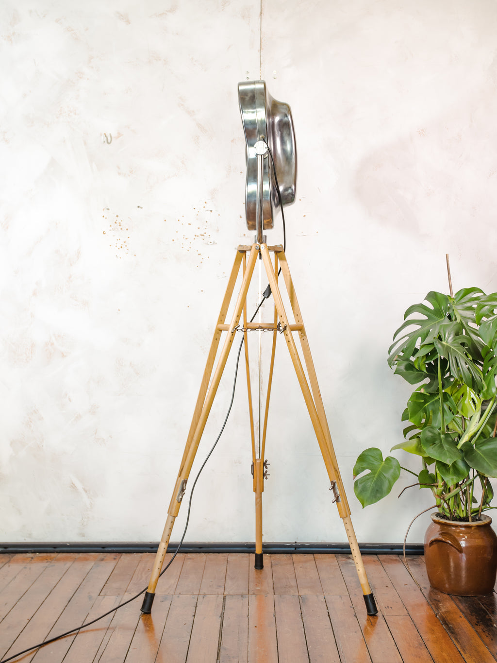 Polished Surgical Spotlight Heraeus Hanaulux London Floor Lamp | Army Crutch Tripod | Blue Lenses | Upcycled Hospital Light | Statement Lamp