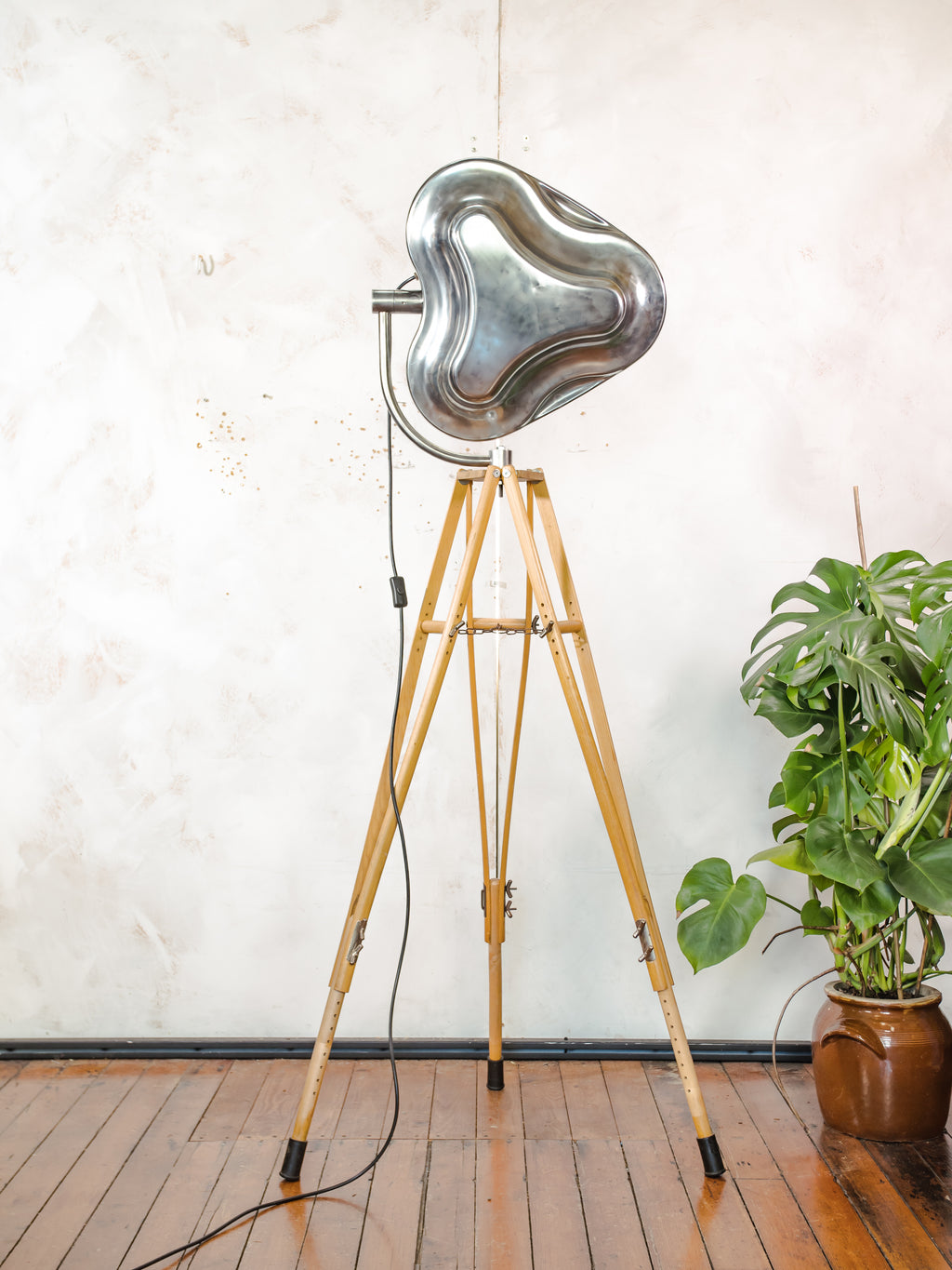 Polished Surgical Spotlight Heraeus Hanaulux London Floor Lamp | Army Crutch Tripod | Blue Lenses | Upcycled Hospital Light | Statement Lamp