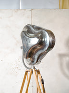 Polished Surgical Spotlight Heraeus Hanaulux London Floor Lamp | Army Crutch Tripod | Blue Lenses | Upcycled Hospital Light | Statement Lamp