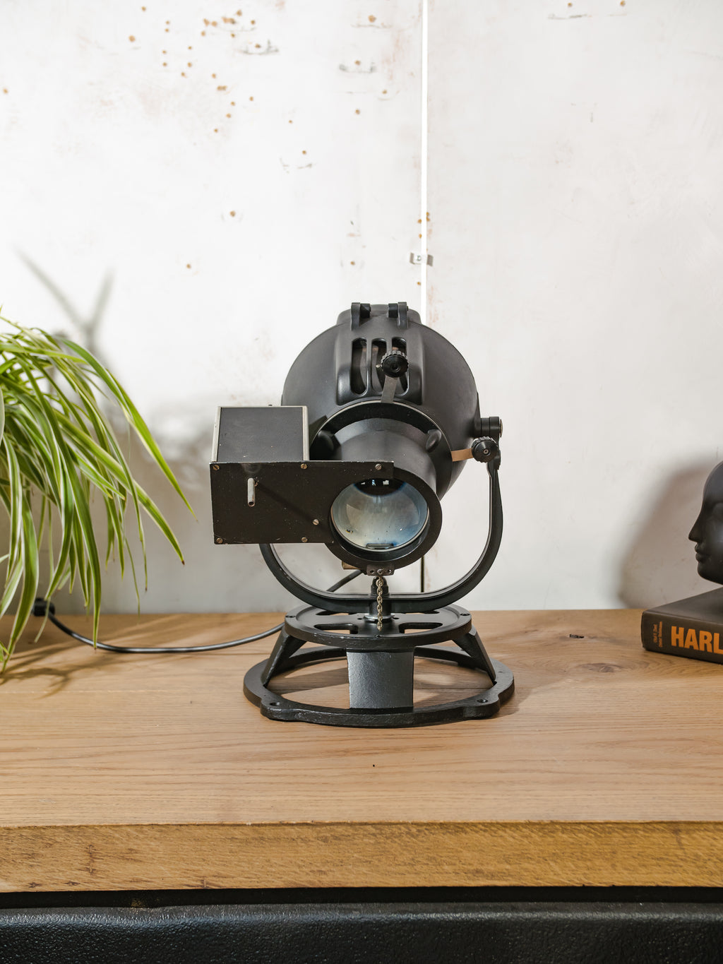 Strand Electric Patt 23 pignose theaterspot tafel lamp | Toverli kleurenwiel motor | Britse toneellamp uit de jaren 60 | Custom voet | Opnieuw bedraad