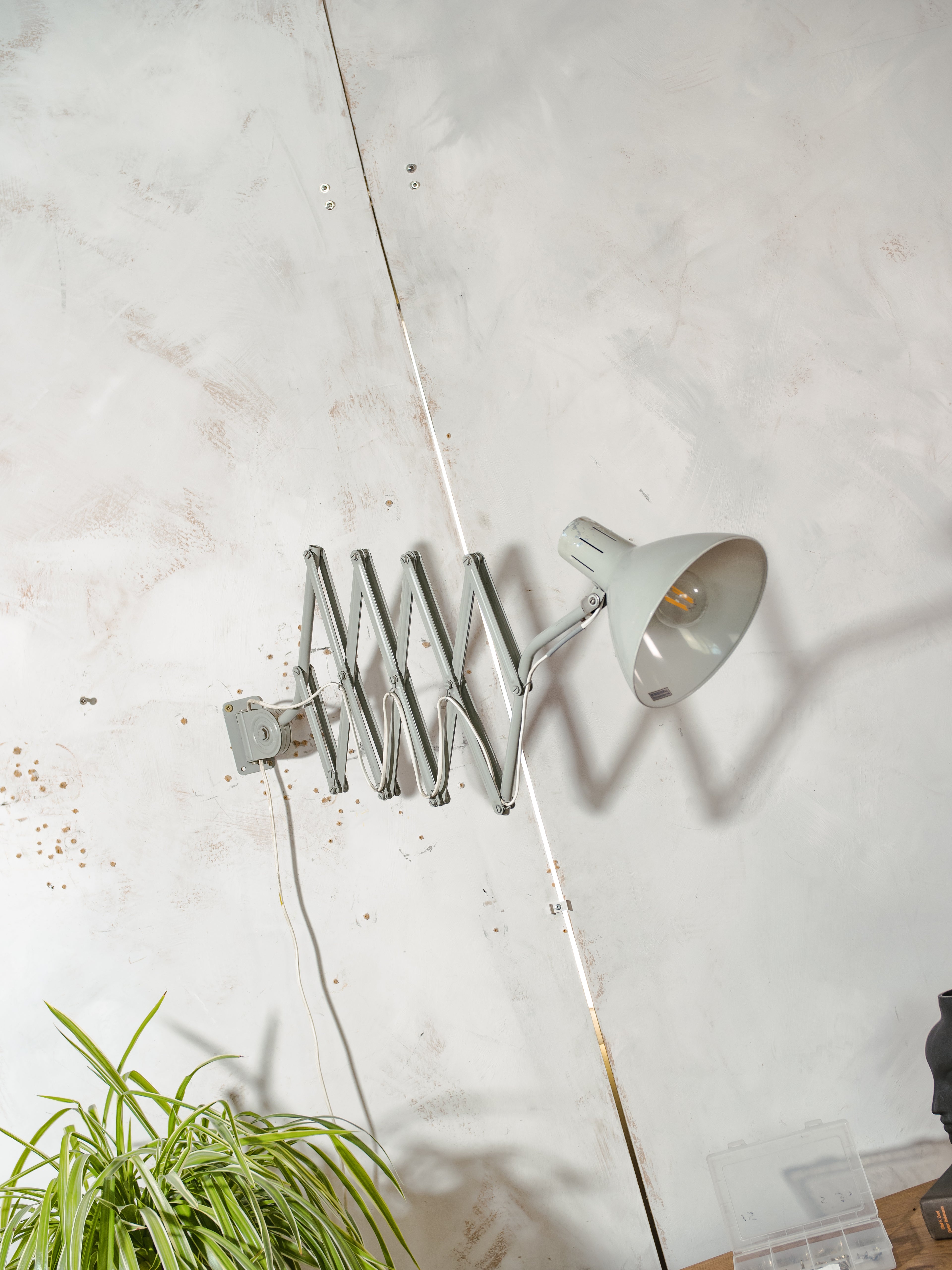 Vintage 1960s gray Hala Zeist Scissor Lamp, Model 110, Accordion Sconce