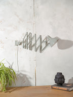 Vintage 1960s gray Hala Zeist Scissor Lamp, Model 110, Accordion Sconce