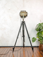 Vintage 1960s ADB Belgium Theater Spotlight Floor Lamp | Industrial Tripod Stage Light | Rewired E27 | Flood & Spot | Loft Lighting Decor