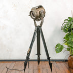 Vintage 1960s ADB Belgium Theater Spotlight Floor Lamp | Industrial Tripod Stage Light | Rewired E27 | Flood & Spot | Loft Lighting Decor