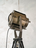 Vintage 1960s ADB Belgium Theater Spotlight Floor Lamp | Industrial Tripod Stage Light | Rewired E27 | Flood & Spot | Loft Lighting Decor