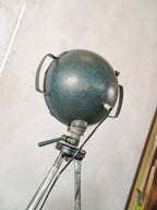 Vintage Military Spotlight Floor Lamp on original Tripod | Bosch Eisemann Industrial Searchlight | Industrial Loft Lighting