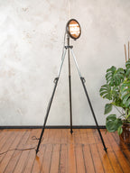 Upcycled spotlight lamp, HELLA rally geïnspireerde statief vloerlamp, industriële verlichting uit de jaren 50