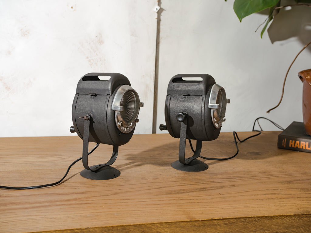 Vintage 1950s A.E. Cremer Paris Baby spotlight Lamp, Original Industrial Theater Lighting