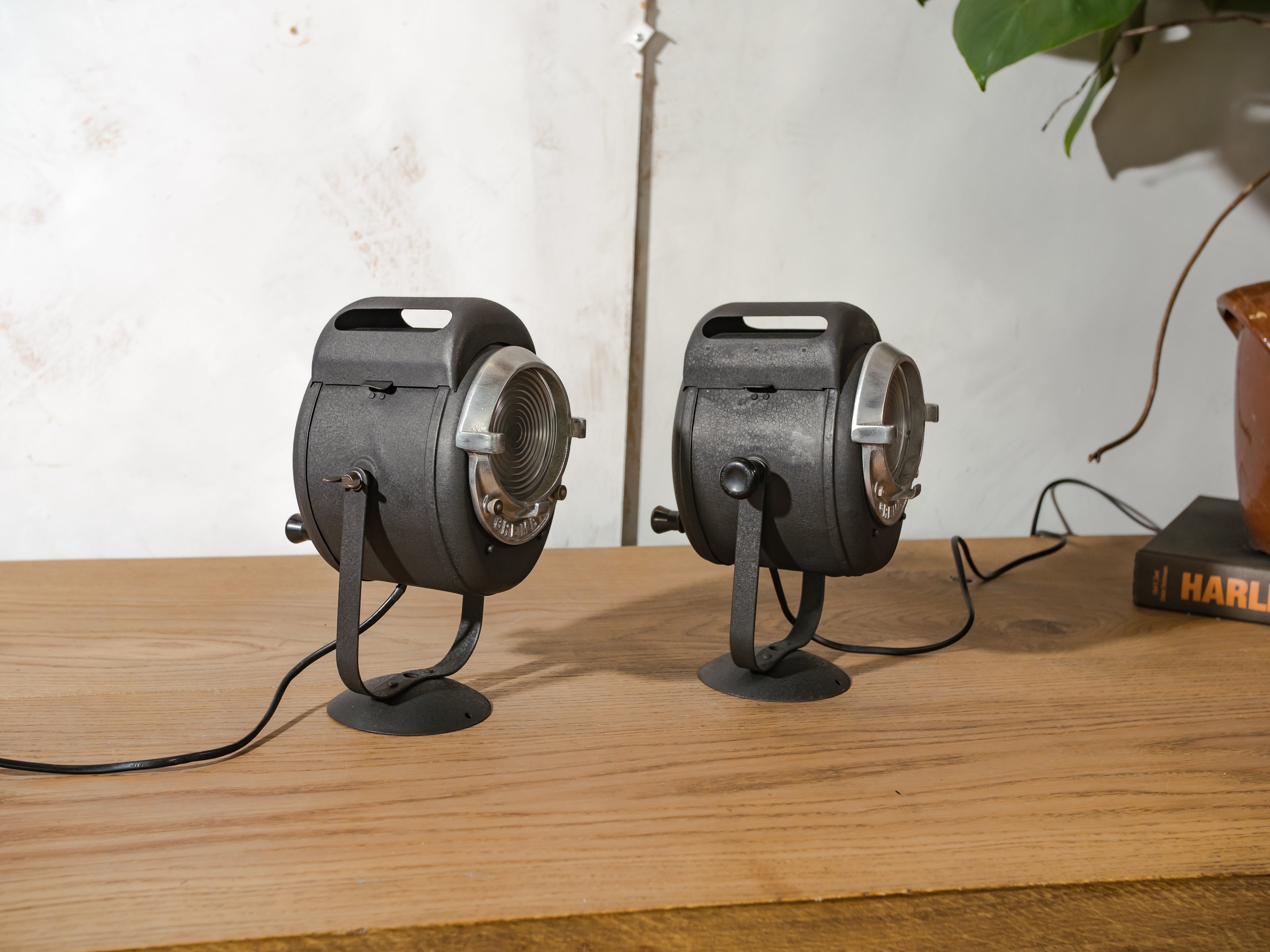 Vintage 1950s A.E. Cremer Paris Baby spotlight Lamp, Original Industrial Theater Lighting