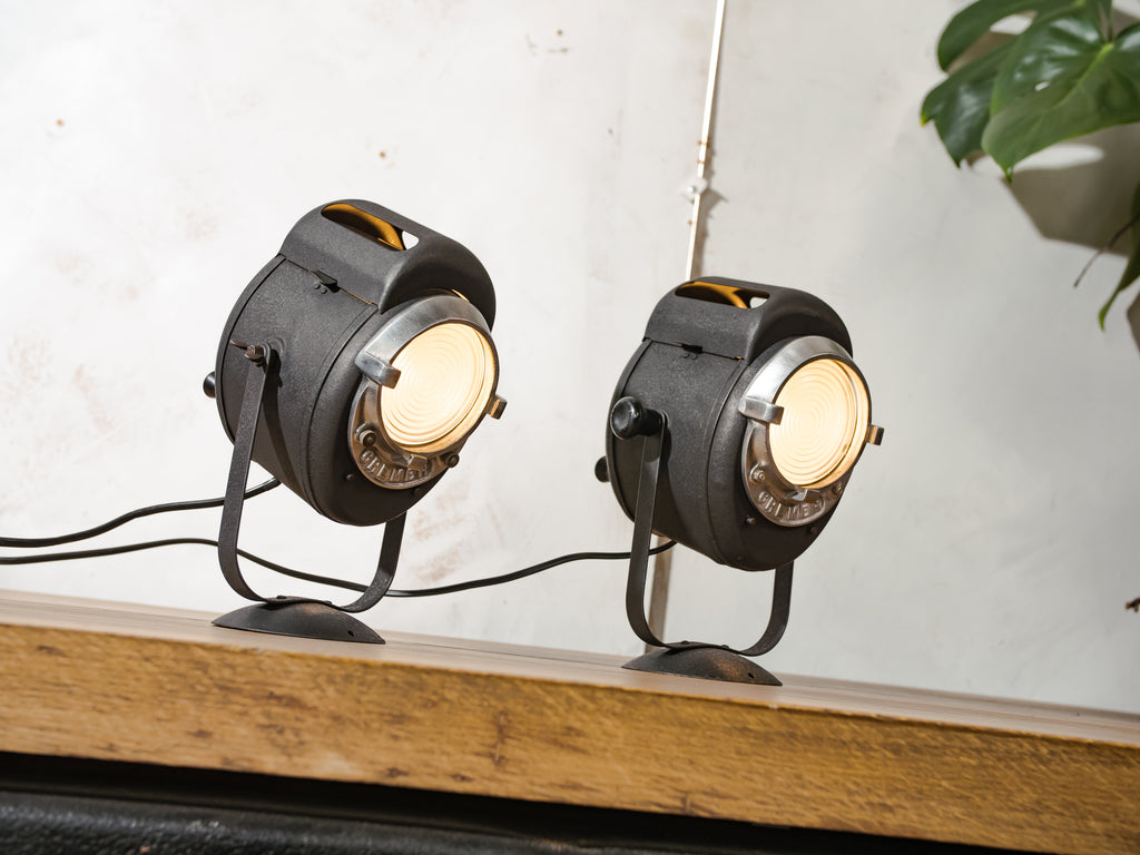Vintage 1950s A.E. Cremer Paris Baby spotlight Lamp, Original Industrial Theater Lighting