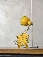 Vintage Yellow SIS Scissor Wall Lamp, 1960s Industrial Accordion Light, Workshop Wall Light, Retro Industrial Lighting