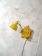 Vintage Yellow SIS Scissor Wall Lamp, 1960s Industrial Accordion Light, Workshop Wall Light, Retro Industrial Lighting