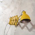 Vintage Yellow SIS Scissor Wall Lamp, 1960s Industrial Accordion Light, Workshop Wall Light, Retro Industrial Lighting