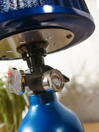 Racing Nitrous Oxide NOS & NX Express bureau of tafel lamp met Power luchtfilter lampenkap, wit + blauw gerecyclede brandblusser JDM