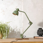 1940s Hala Zeist, Model 122 Swing Arm Lamp, Vintage Industrial Desk Light - Patina Green