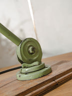 1940s Hala Zeist, Model 122 Swing Arm Lamp, Vintage Industrial Desk Light - Patina Green