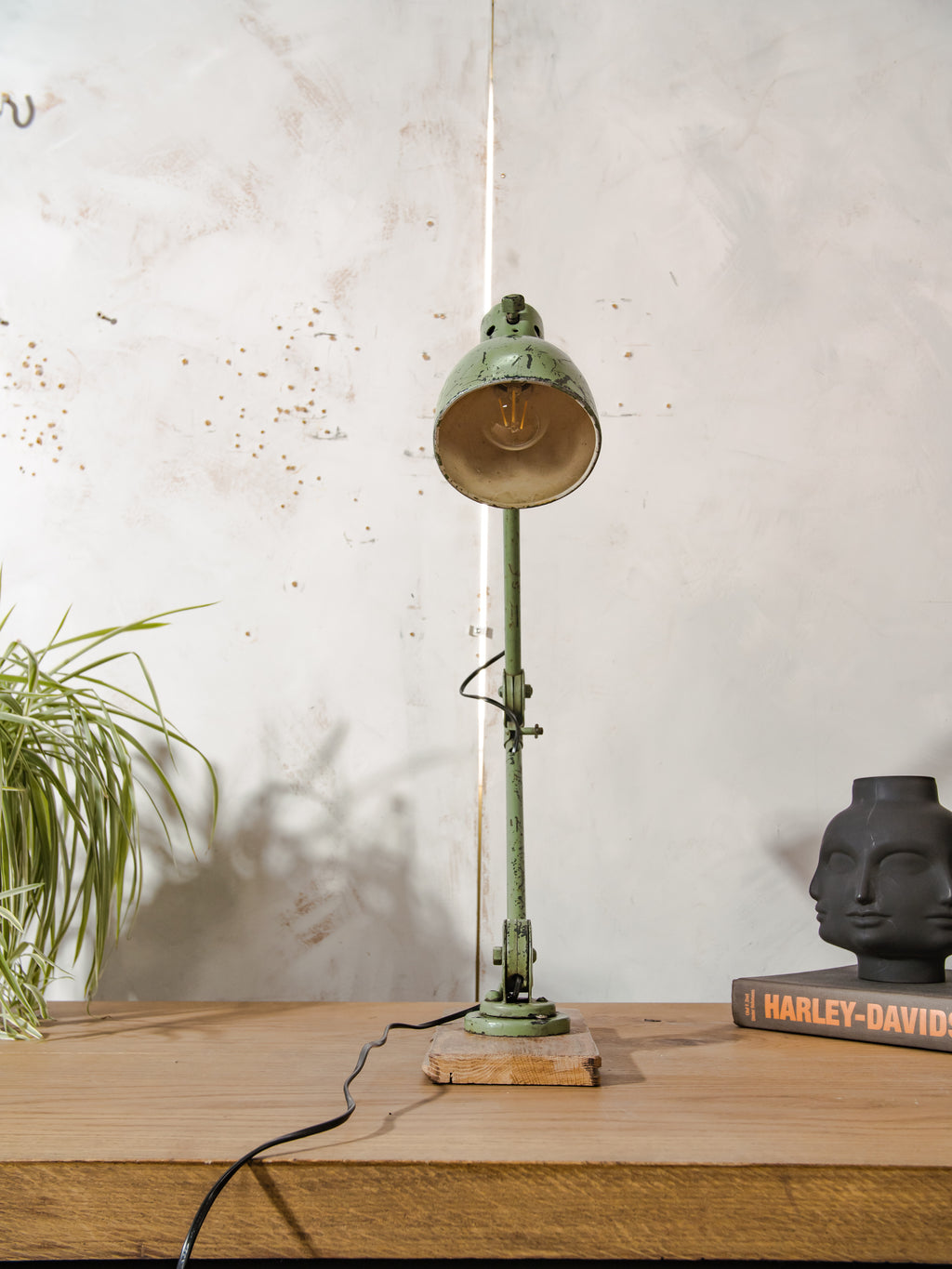 1940s Hala Zeist, Model 122 Swing Arm Lamp, Vintage Industrial Desk Light - Patina Green