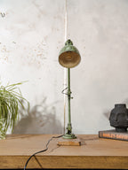 1940s Hala Zeist, Model 122 Swing Arm Lamp, Vintage Industrial Desk Light - Patina Green