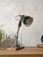 Restored 1920s Rademacher Desk Lamp, Vintage Bauhaus German Enamel shade Task Light