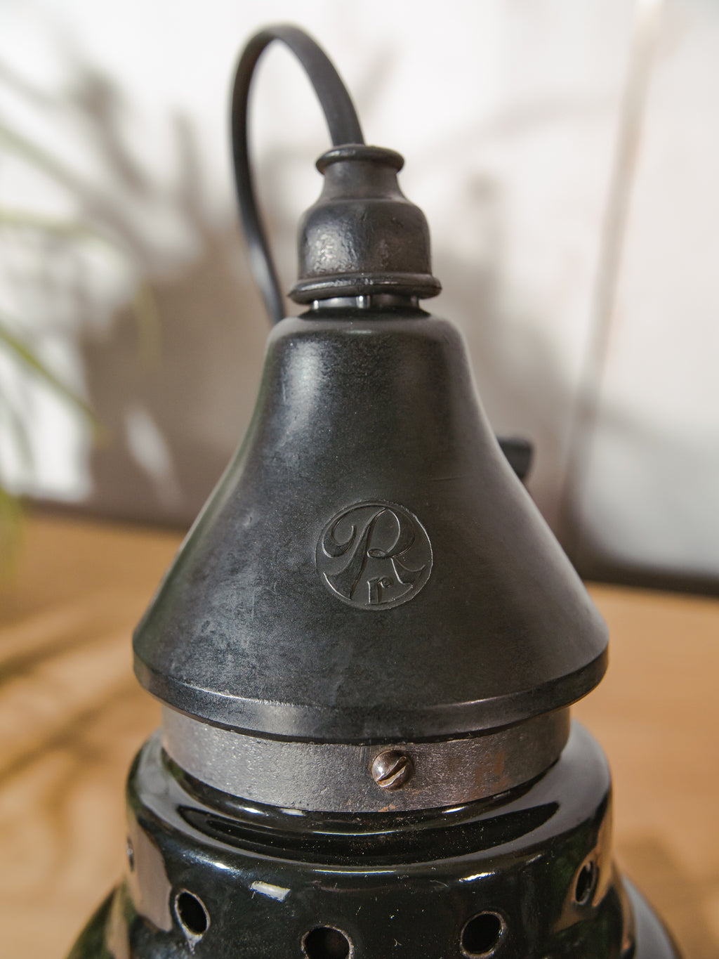 Restored 1920s Rademacher Desk Lamp, Vintage Bauhaus German Enamel shade Task Light