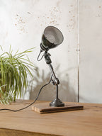 Restored 1920s Rademacher Desk Lamp, Vintage Bauhaus German Enamel shade Task Light
