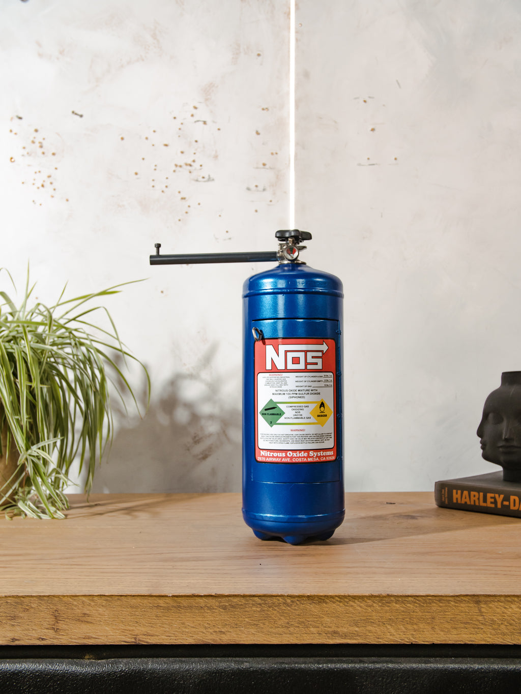 NOS Nitrous Oxide Toilet Paper Holder, Upcycled Fire Extinguisher, Automotive Garage Bathroom Toilet Decor
