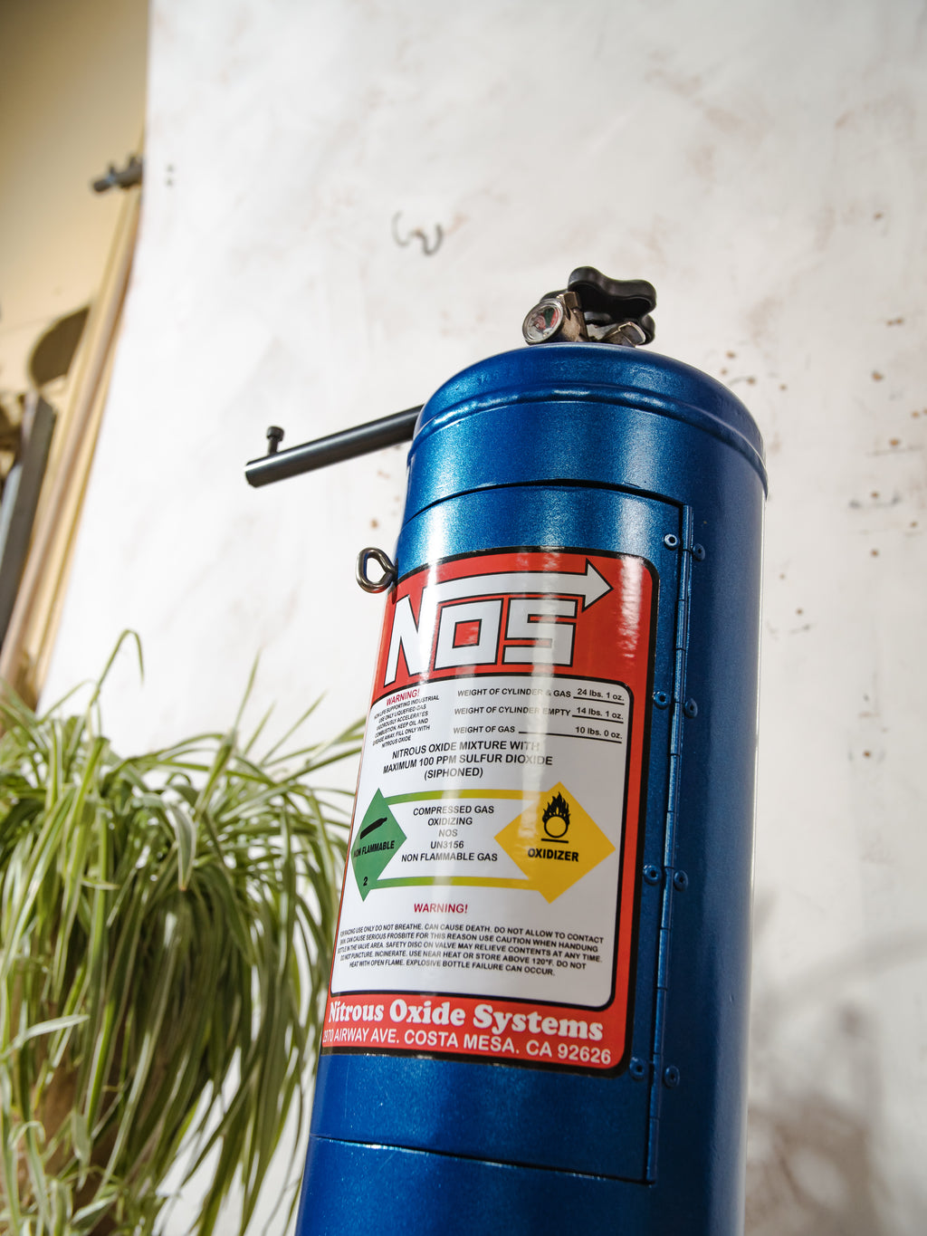 NOS Nitrous Oxide Toilet Paper Holder, Upcycled Fire Extinguisher, Automotive Garage Bathroom Toilet Decor