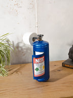 NOS Nitrous Oxide Toilet Paper Holder, Upcycled Fire Extinguisher, Automotive Garage Bathroom Toilet Decor